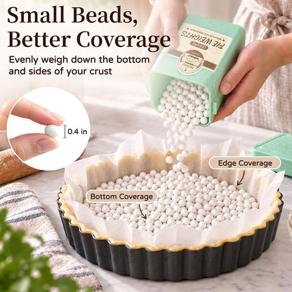 MOBYKE 2.2 LB Ceramic Pie Weights, Reusable Baking Beads for Pie Crust