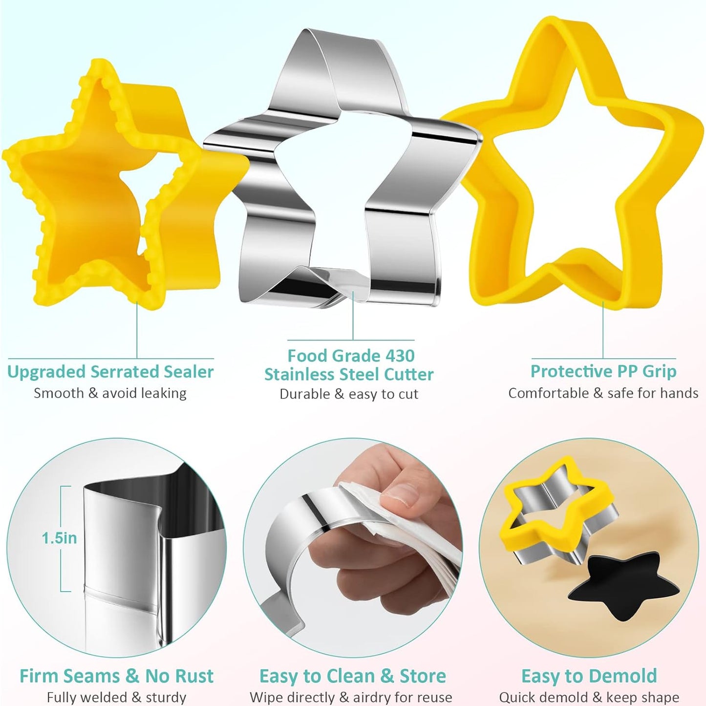 20Pcs Sandwich Cutter and Sealer Set for Kids, Decruster Maker Holiday Heart Cookie Cutters Fruit Vegetable Shapes Boys & Girls Bento Lunch Box with Mickey Mouse Dinosaur Star, etc