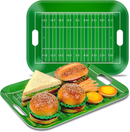 2Pcs Winter Serving Trays 16.1 x 11.1 Inch Large Melamine Christmas Trays Platters with Handles Rectangular Snowflake Melamine Dish for Serving Food Outdoor Dinner Dessert Plates Party Decorations