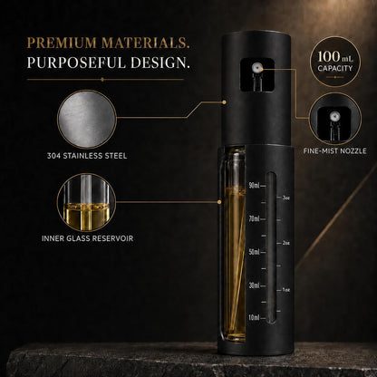 100 mL Glass Oil Sprayer Set with 304 Stainless Steel Outer Shell