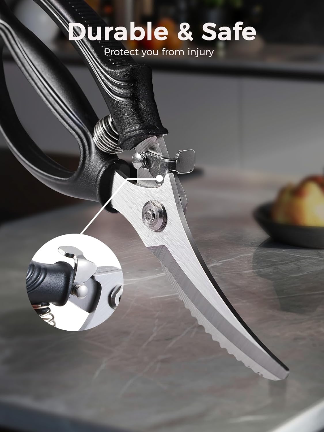 Kitchen Scissors, Forged Stainless Steel Heavy Duty Kitchen Shears, Dishwasher Safe Cooking Scissors for Meat, Poultry & Vegetables