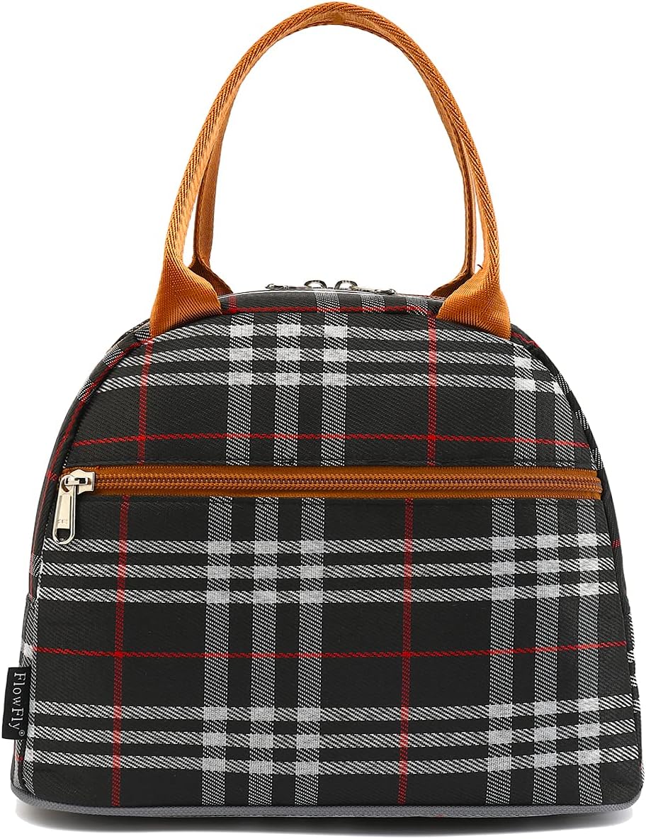 FlowFly Insulated Lunch Cooler Bag - Tote Bag Organizer for Women/Men, Black - Colors B