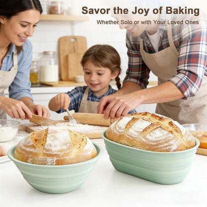 JOCXSPI Upgraded Thickened Silicone Banneton Proofing Baskets with Lids