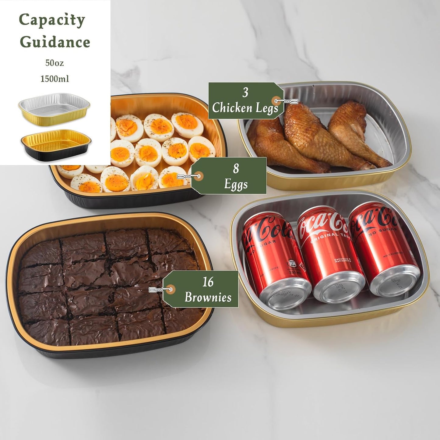 20-Pack 25oz / 7" × 5" Oval Aluminum Foil Pans with Snap-On Lids – Heavy-Duty Reusable Containers for Takeout, Parties, BBQ, Catering (Black)
