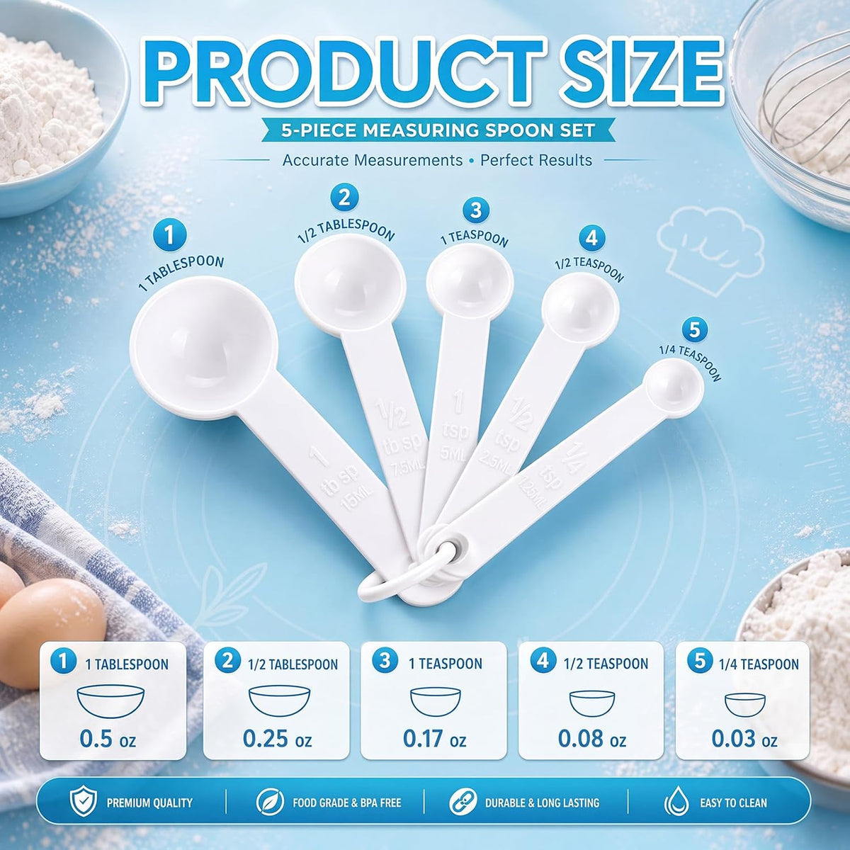 Frienda 20 Pcs Colorful Plastic Measuring Spoons for Kitchen Baking