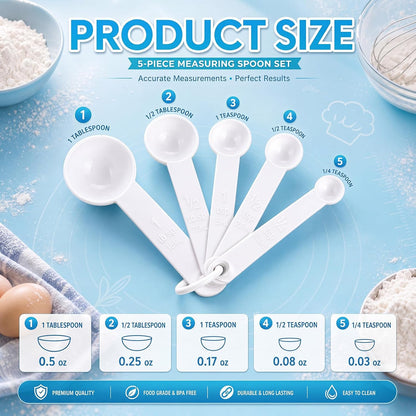 Frienda 20 Pcs Colorful Plastic Measuring Spoons for Kitchen Baking
