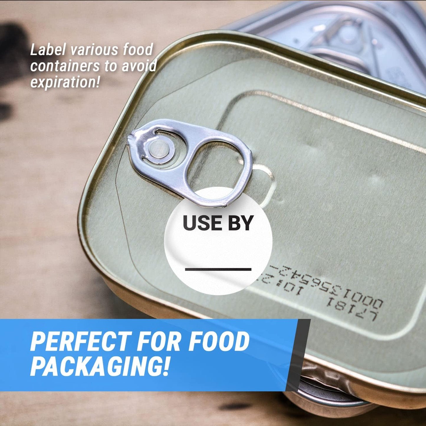 Use by/Expiration Food Date Labels (1.5 inch, Round - 300 Labels) Use by Date Stickers for Food Service, Dating Food Rotation, Best Before Food Prep, Delis or Restaurants