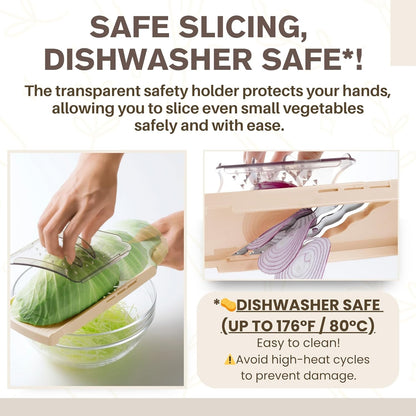 Arnest Japanese mandoline slicer Cabbage Shredder, 3-Blade Triple Wave Ultra-Thin Shredder for Tonkatsu-Style Slaw, Stainless Steel Wave Blades, Safety Holder, Easy-Rinse Clean, Made in Japan