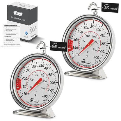 Oven Thermometer 2.75-Inch Dual Scale, 50-300°C/100-600°F, NSF 2‑Pack