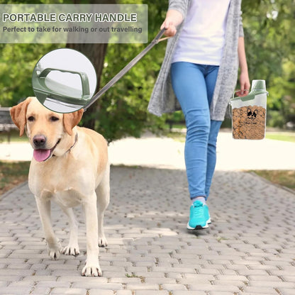 Dog Food Storage Container Airtight Portable Dog Food Container with Handled Lid and Pour Spout,Food Storage for Dog Dry Food Small Pet Food Container with Measuring Cup for Home, Travel,2.8L
