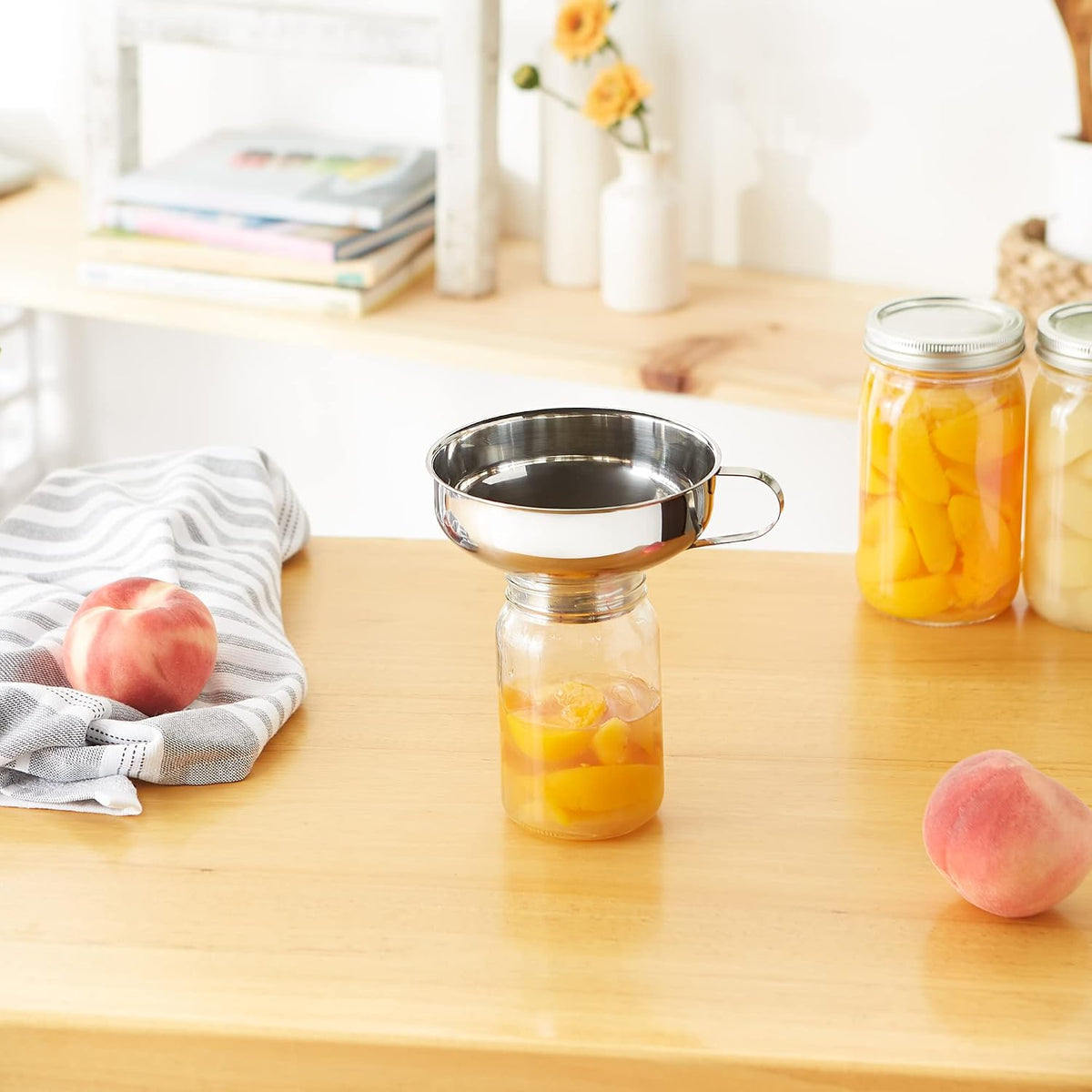 RSVP International Endurance Canning Collection Non-Reactive 18/8 Stainless Steel, Dishwasher Safe, Funnel, Wide Mouth, 2-3/4"