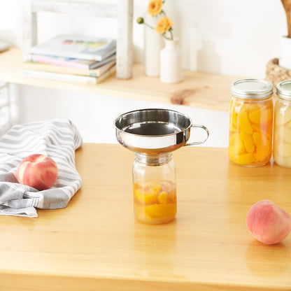 RSVP International Endurance Canning Collection Non-Reactive 18/8 Stainless Steel, Dishwasher Safe, Funnel, Wide Mouth, 2-3/4"
