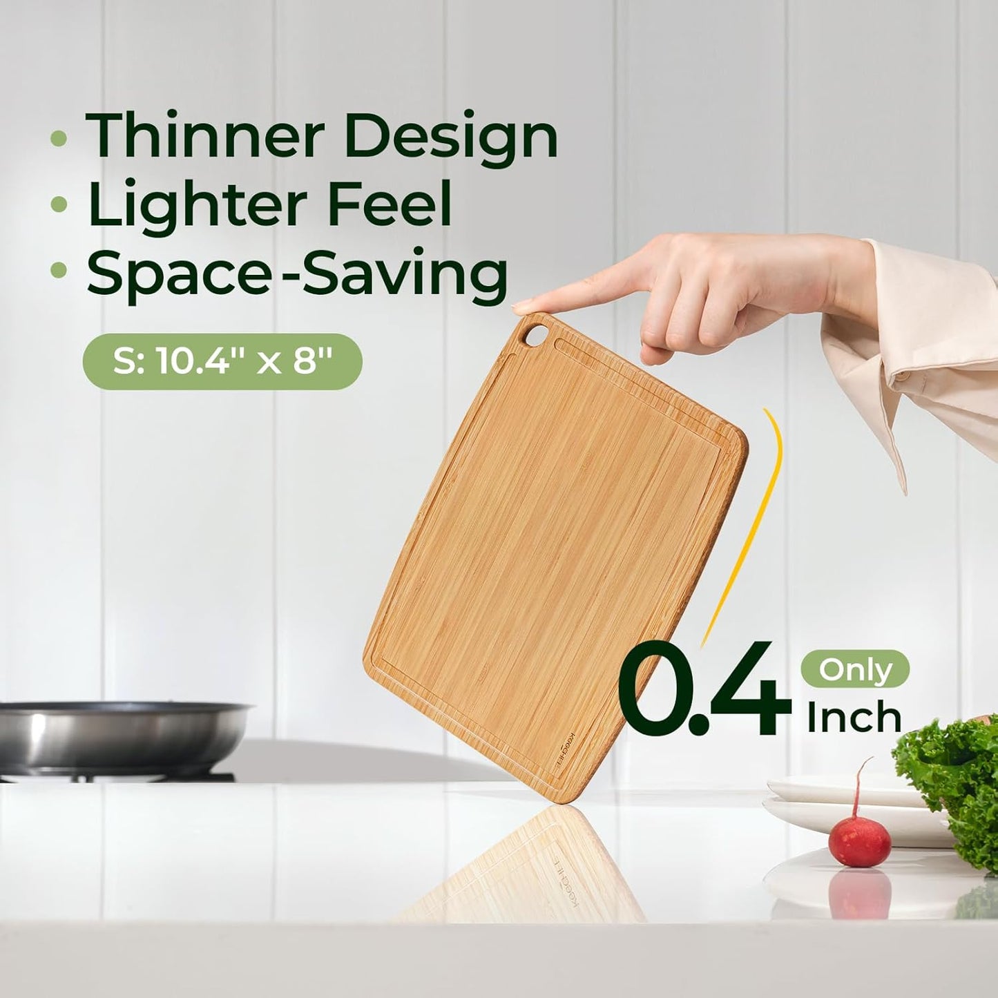 Keechee Dishwasher Safe Bamboo Cutting Boards Durable Lightweight Wood Cutting Board for Busy Kitchen, Easy Clean Wooden Chopping Boards with Juice Groove Set of 3 (L+M+S)