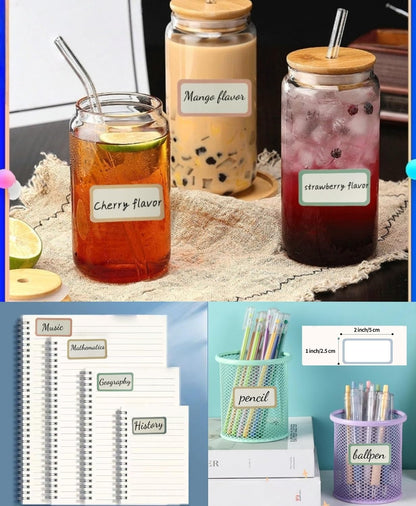 Blank Waterproof Removable Labels for Freezer Storage containers, Labels forJars,Date Label Food Storage Stickers, Waterproof Oil Resistant Easy Clean Leaves no Residue 500Total Per Roll