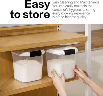 Rice Container - Flour Rice Dispenser 20lbs/10kg/10.6qt Food Grain Cereal Bins Pet Food Storage Laundry Pods Container for Household Pantry Organization (20lbs)