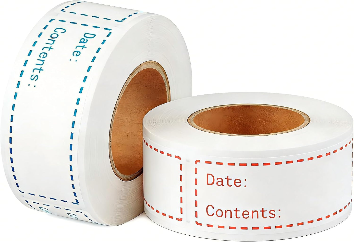 HUOJI 300pcs Removable Food Labels, 1'' x 3'' Date Stickers for Freezer, Refrigerator Food Containers, No Residue(2 Rolls, 2 Colors)