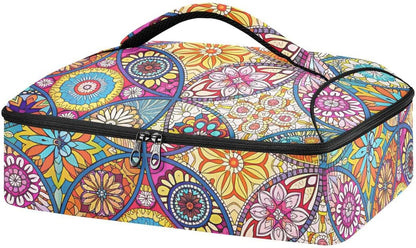Mandala Casserole Dish Carrier, Portable Leakproof Insulated Casserole Carrier for Hot or Cold Food, Travel, Party, Picnic