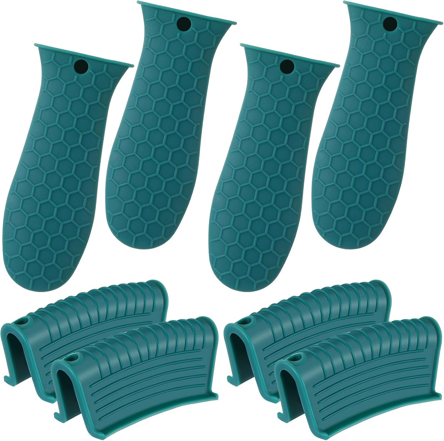 Patelai 8Pcs Silicone Cast Iron Handle Cover,Black