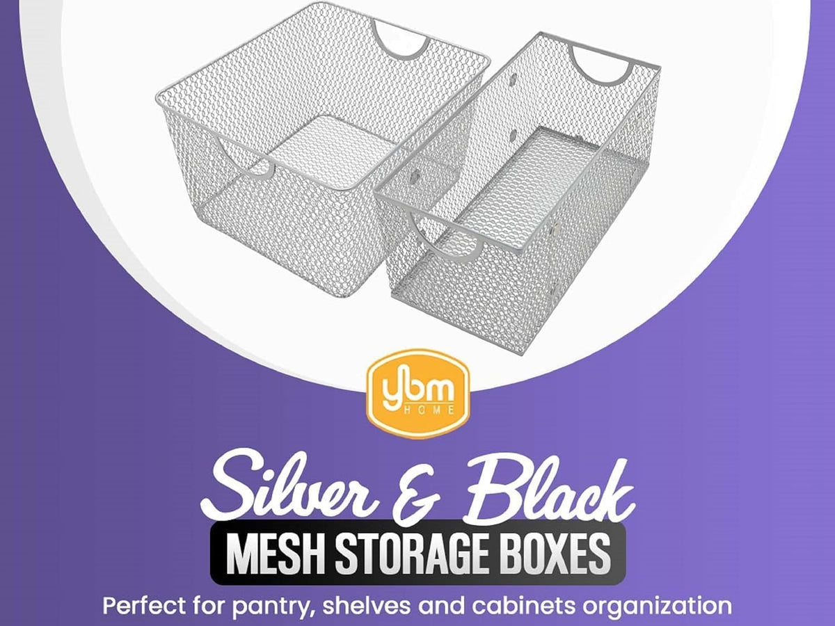 YBM HOME Kitchen Pantry Organizer Wire Basket for Shelves, Cabinets, Pantry, Countertop, Mesh Open Storage Bin Metal Basket for Organizing Food Supplies 12 x 7.8 x 5.8