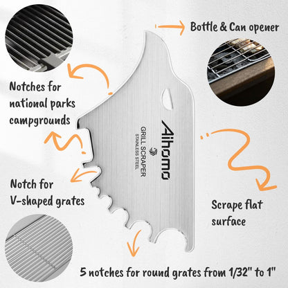 Eagle Grill Scraper Stocking Stuffers, Bristle-Free BBQ Scraper Kitchen Gadgets, Grill Cleaning Tool for Outdoor, Camping, White Elephant Gifts for Men