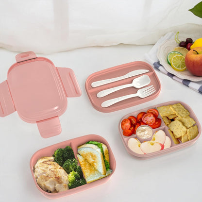 JBGOYON® Bento Lunch Box with Bag - All-in-One Stackable Lunch Containers with 3 Layers for Adults & Kids, 1900 ML Modern Bento-Style Design, Built-in Utensil Set, Lunch Bag (Purple)