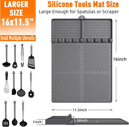 Silicone Grill Mat Compatible with Blackstone, BBQ Griddle Tool