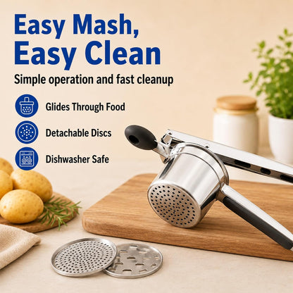 Stainless Steel Potato Ricer, Potato Press for Mashed Potatoes, Vegetable Ricer