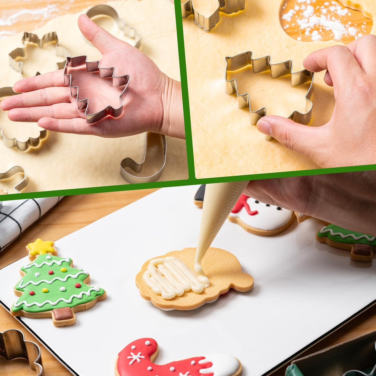 Husfunov Biscuit Cutter Set, Round Cookie Cutters with Handle