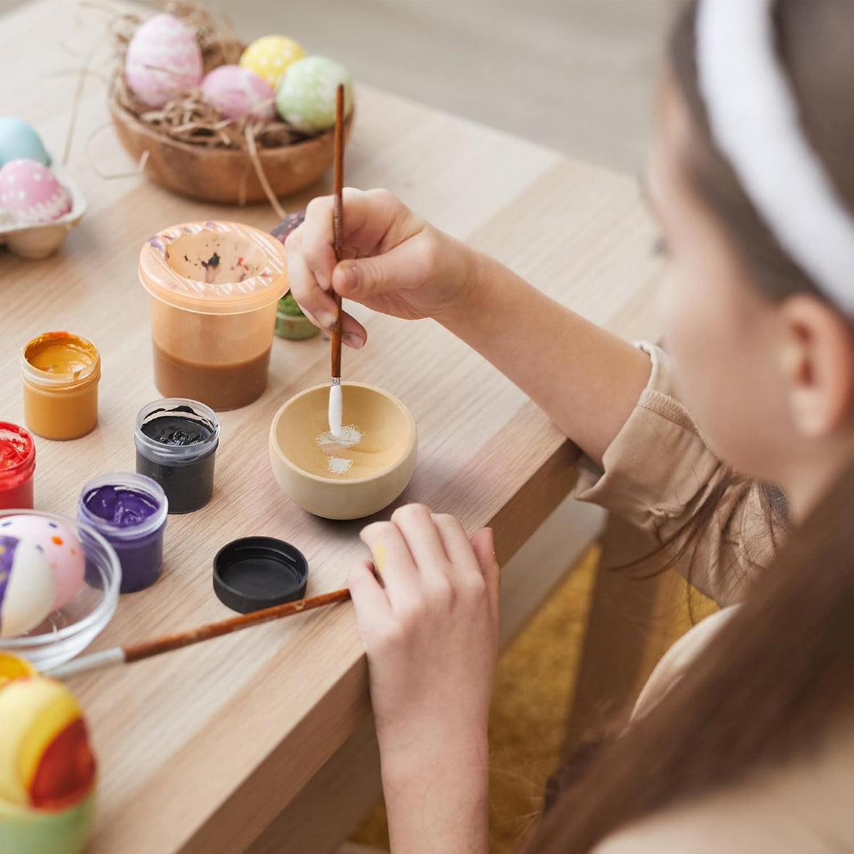 Uiifan Small Unfinished Wooden Bowls for Craft Mini Painting Project