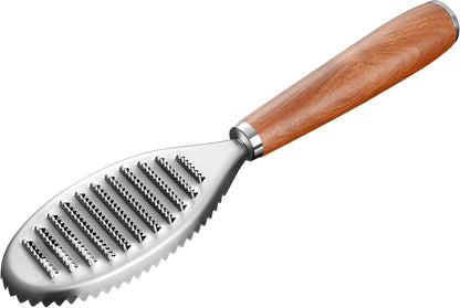 Stainless Steel Fish Scale Remover, Manual Fish Scaler with Wood Handle