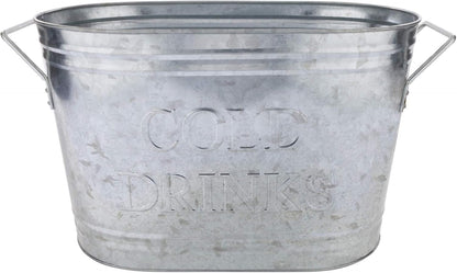 Twine Cheers Beverage Tub, Galvanized Tubs for Entertaining, Drink Buckets for Parties, Large Ice Tub and Gift Basket, Beer Buckets, Cream, 6.3 Gallons Set of 1