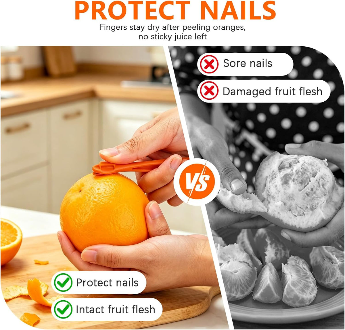 10 Pcs Orange Peeler Tools, Plastic Orange Peeler