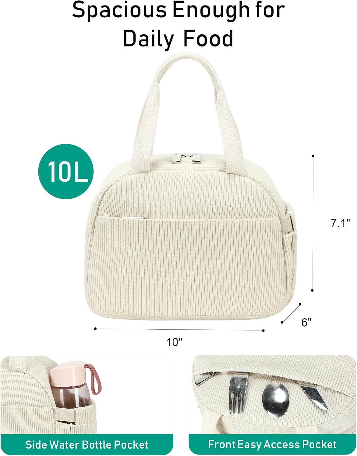 Lunch Box Lunch Bag Insulated Lunchbox Cute Reusable Lunch Tote bags for School Work Picnic for Kids Girls Women (Pink Bowknot)