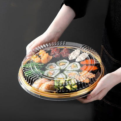 5 Pcs 12'' Plastic Disposable Pie Containers with Clear Lid Disposable Round Pie Keeper Dessert Containers Pizza Boxes for Storing Baking Meal Prep