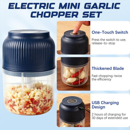 Electric Garlic Chopper 350ml, Cordless & Powerful 6 Stainless Steel Blades