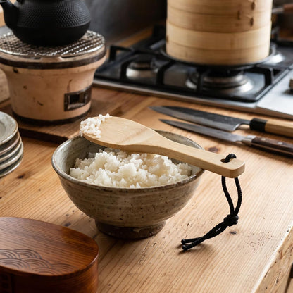 Bamboo Rice Paddle,8 In Wooden Rice Paddle Spoon for Kitchen