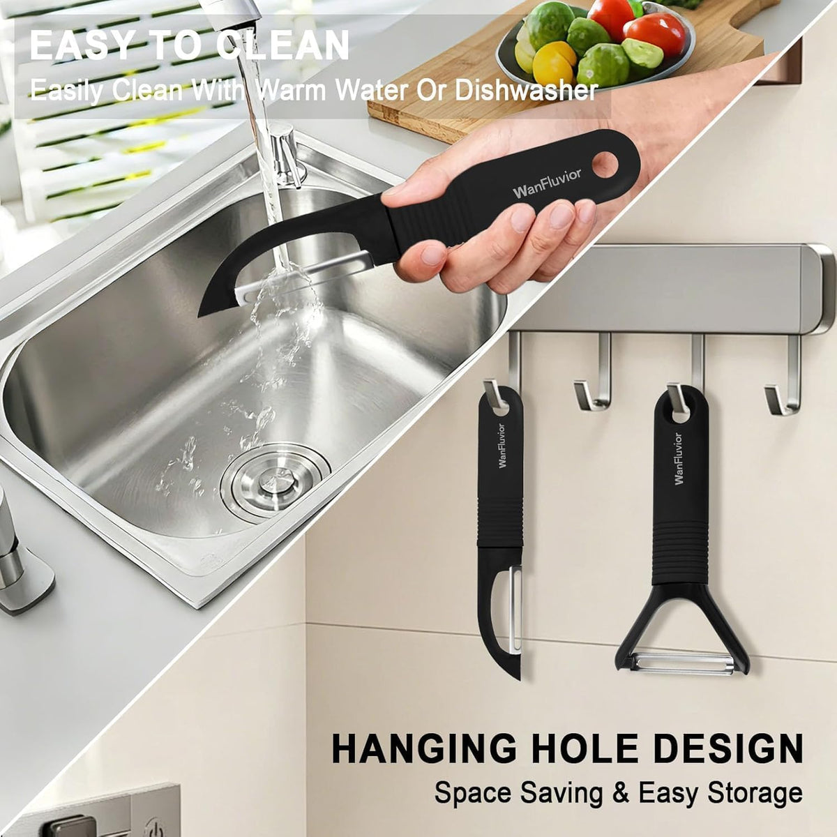 Peelers for Kitchen, Swivel Vegetable Peeler and Y-Shaped Potato Peeler