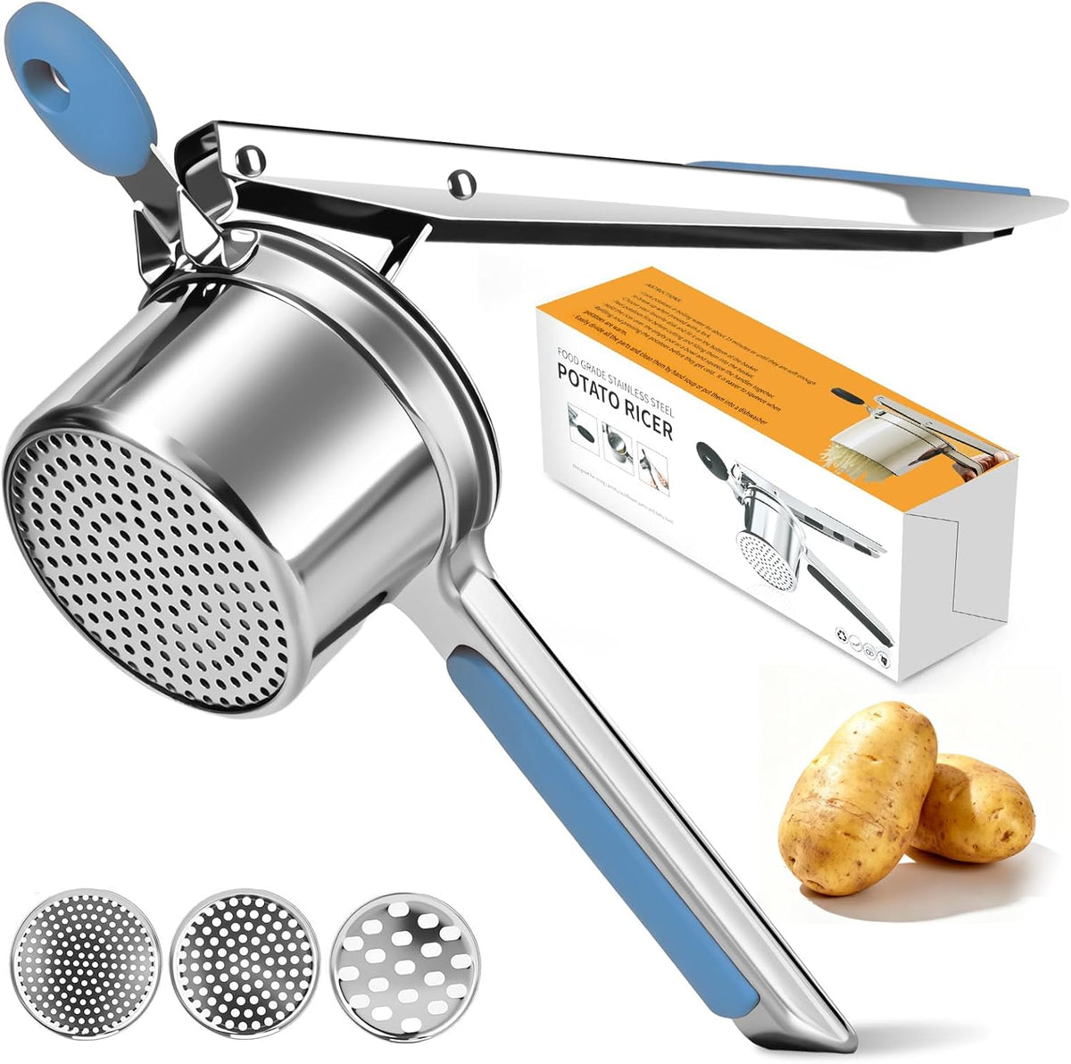 Potato Ricer for Mashed Potatoes-Stainless Steel 15oz