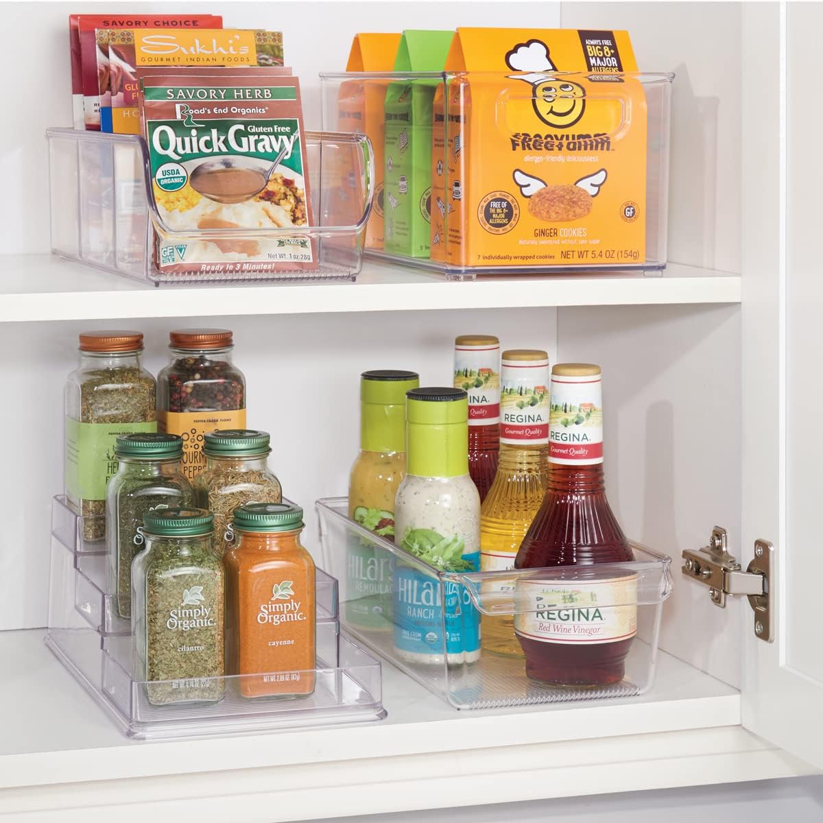 iDesign Fridge Storage Bin with Handle - Fridge Tray for Meats and Cheeses - Set of 2 - Clear