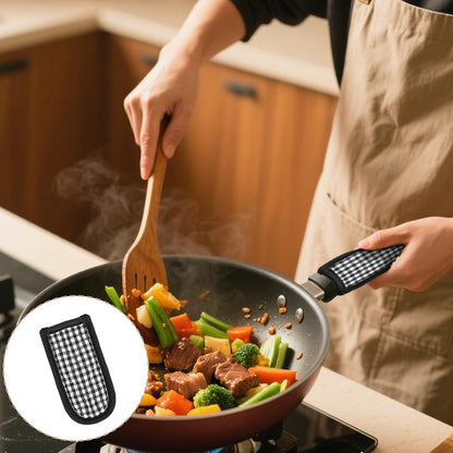 4 PCS Hot Handle Covers, Heat Resistant Pan Handle Sleeve, Machine Washable Handles Mitts Non Slip Cast Iron Skillet Holder Covers for Home Kitchen BBQ Baking Cookware(Classic Styles)