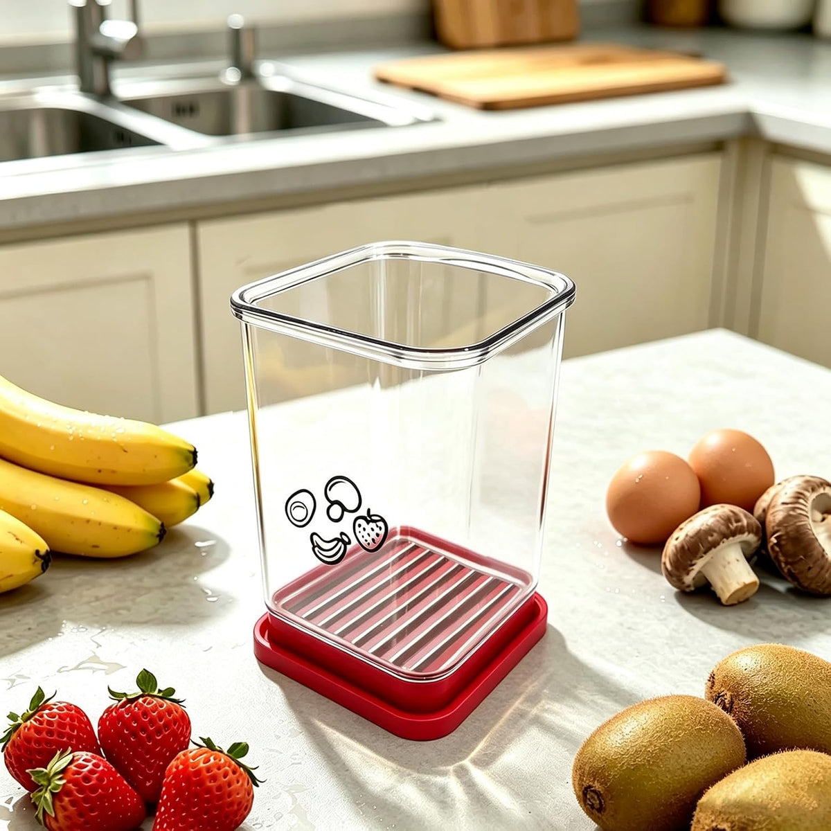 Fruit Slicer Cup for Strawberry, Banana, Egg with Cleaning Brush