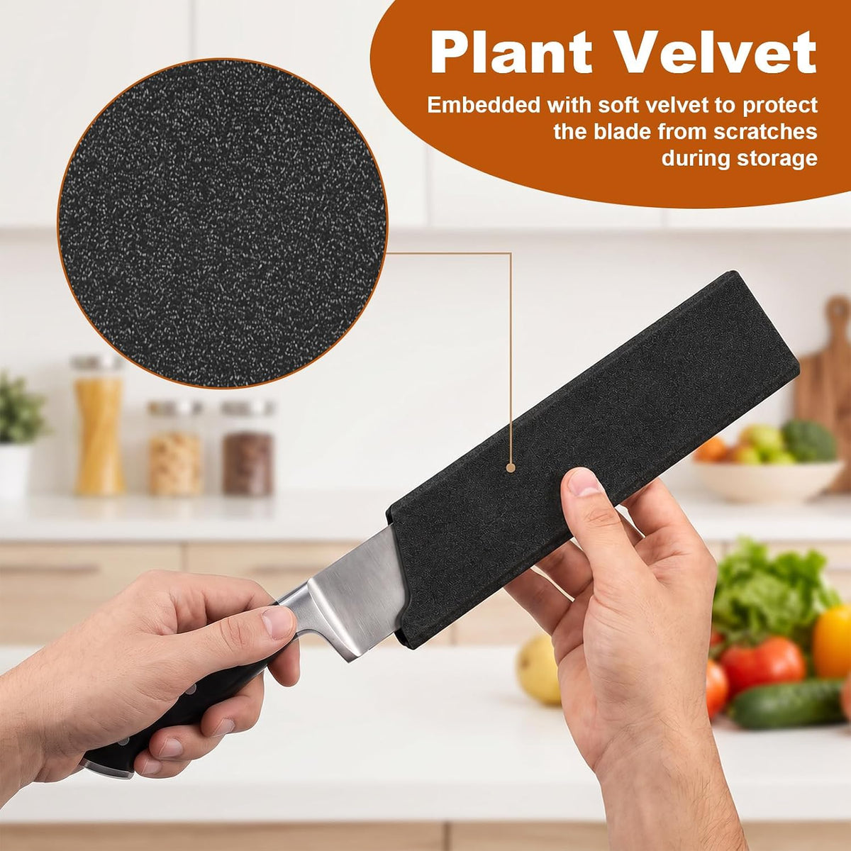 Universal Knife Sheath Cover 3 Pack, Black Chef Knife Guard Protector