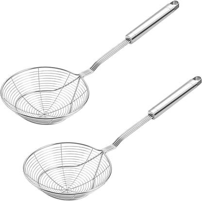 NileHome Stainless Steel Spider Strainer Skimmer，2-pack