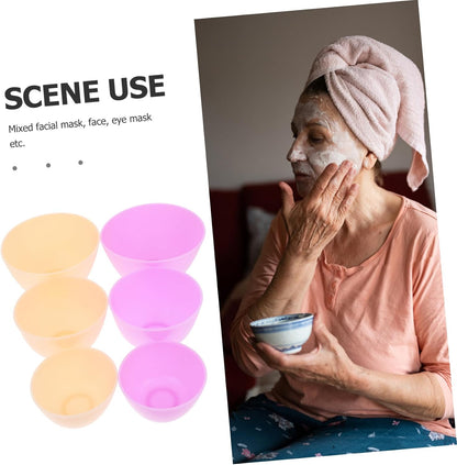 FOMIYES 6pcs Silicone Mask Mixing Bowl Diy Mask Tool Facial Bowl Mixing Tool Kit Silicone Makeup Spa Supplies