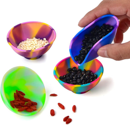Coopay 8 Pieces Mini Silicone Pinch Bowls Colorful Heat Resistant Snack Prep and Serve Bowls, Unbreakable, Flexible, 1.75 Oz (Solid Colors)