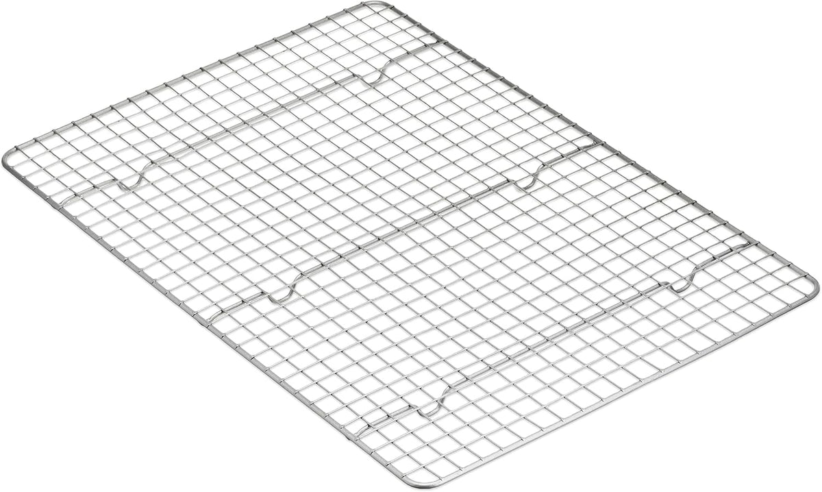 Amazon Basics Ceramic Nonstick Baking Sheets & Cooling Rack Set, Dishwasher Safe, Oven Safe, Half Sheet Size, Gray