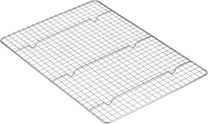 Amazon Basics Ceramic Nonstick Baking Sheets & Cooling Rack Set, Dishwasher Safe, Oven Safe, Half Sheet Size, Gray