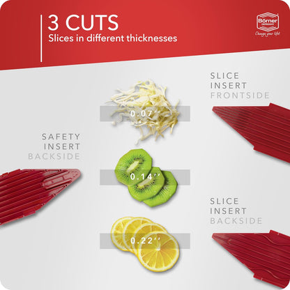 BORNER V Mandoline Slicer Kitchen V1 ClassicLine Starter Set | Vegetable Grater Börner - Quality Made in Germany, Color:White