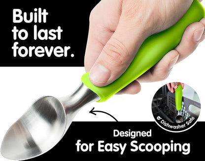 SUMO Stainless Steel Ice Cream Scoop with Ergonomic Handle - Green