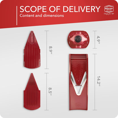 BORNER V Mandoline Slicer Kitchen V1 ClassicLine Starter Set | Vegetable Grater Börner - Quality Made in Germany, Color:White